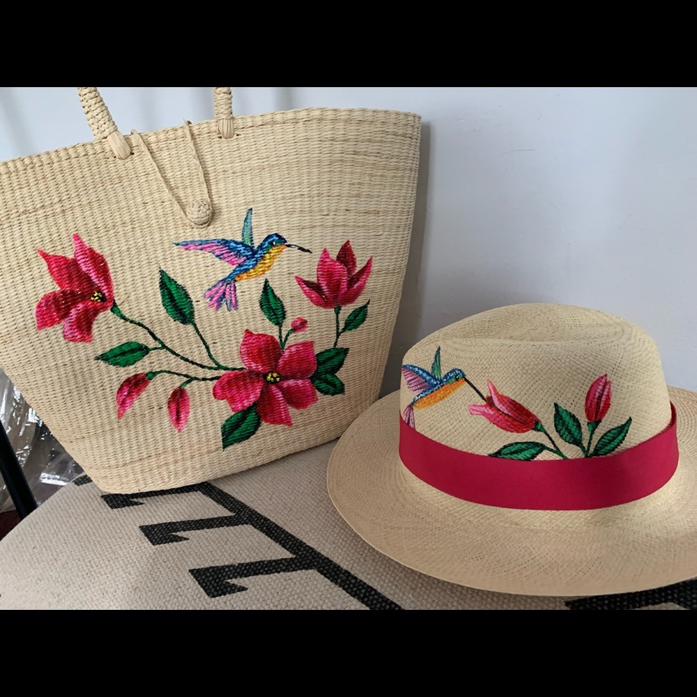 set Panama Hat and purse